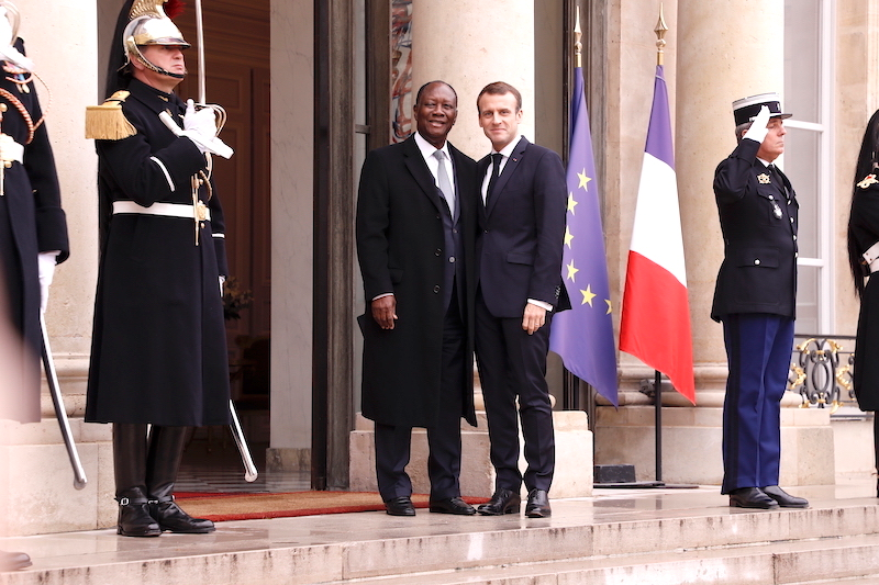 Presidents Macron and Ouattara in Paris