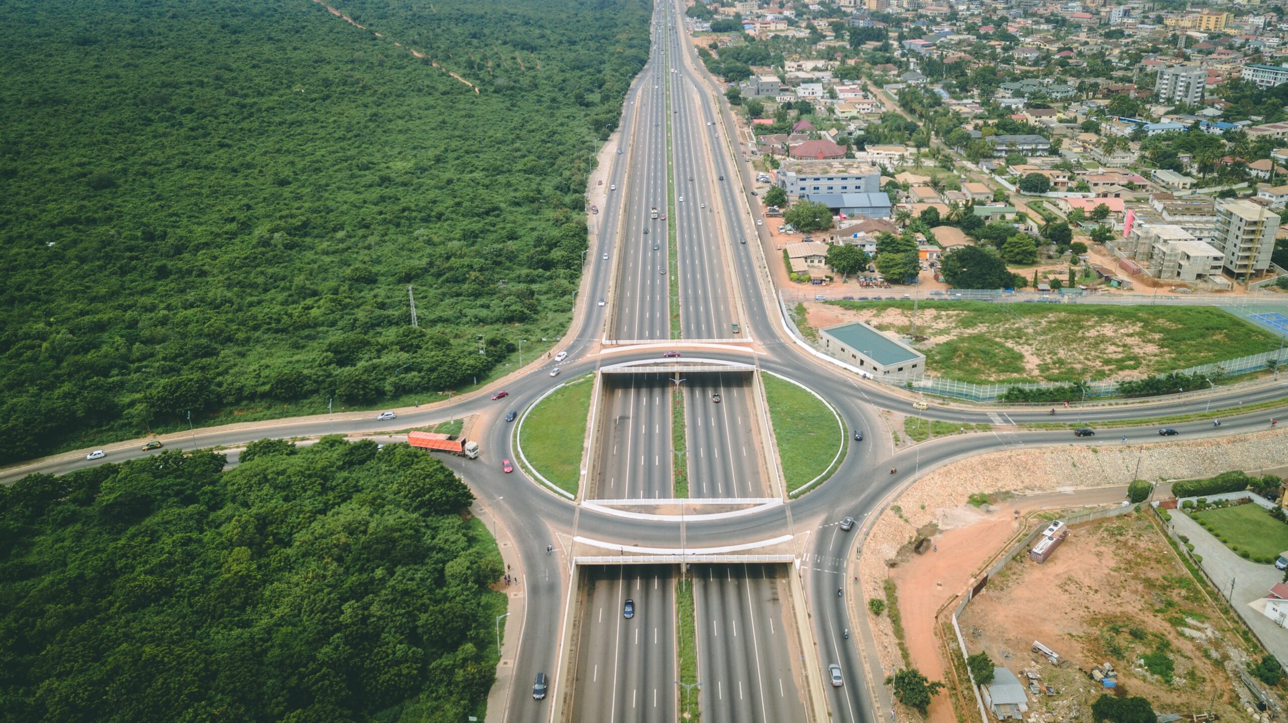 Modern road in Accra, Ghana